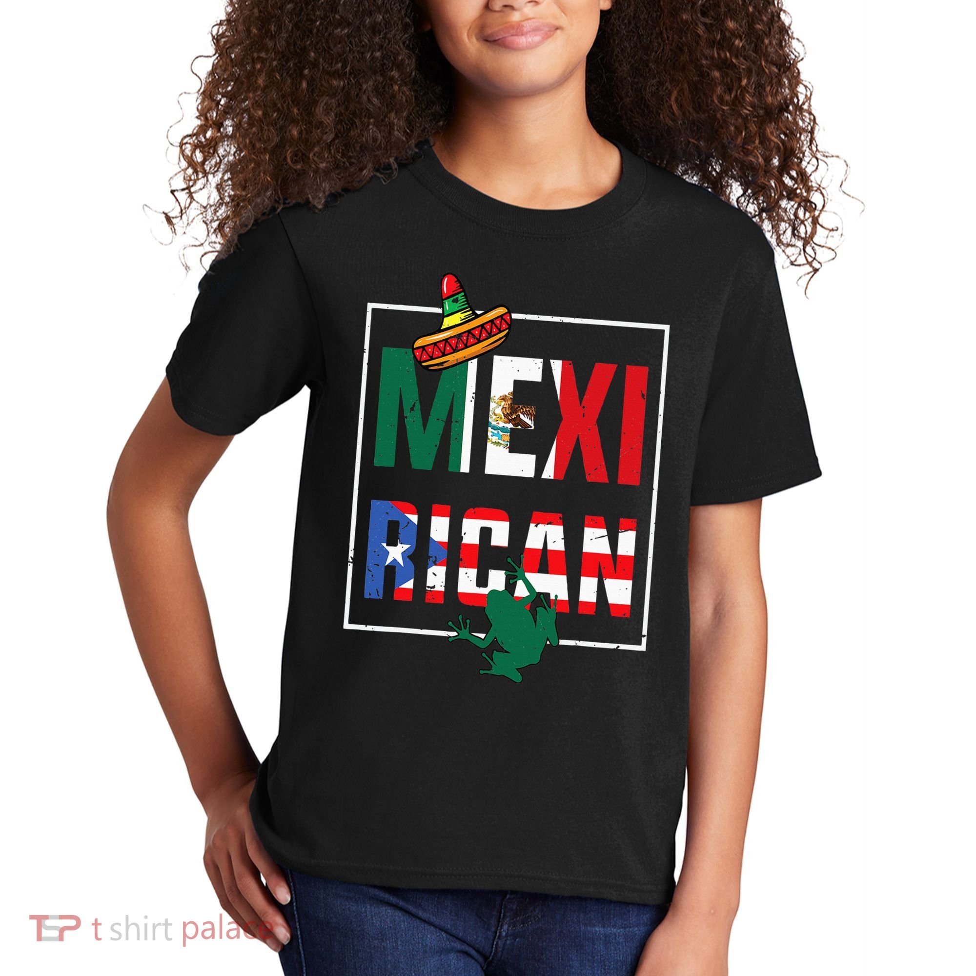 Puerto Rican Mexican Flag Mexirican Half Puerto rico Mexico Kids T-Shirt