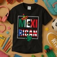 Puerto Rican Mexican Flag Mexirican Half Puerto rico Mexico Kids T-Shirt thumb 3
