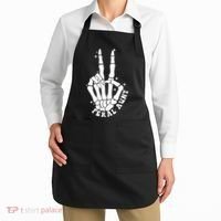 Punk Rock Mom Mother's Day Peace Skeleton Hand Feral Aunt Apron thumb 2