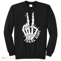 Punk Rock Mom Mother's Day Peace Skeleton Hand Feral Aunt Sweatshirt thumb 0