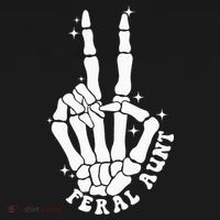 Punk Rock Mom Mother's Day Peace Skeleton Hand Feral Aunt Sweatshirt thumb 3
