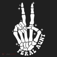 Punk Rock Mom Mother's Day Peace Skeleton Hand Feral Aunt Beanie thumb 2