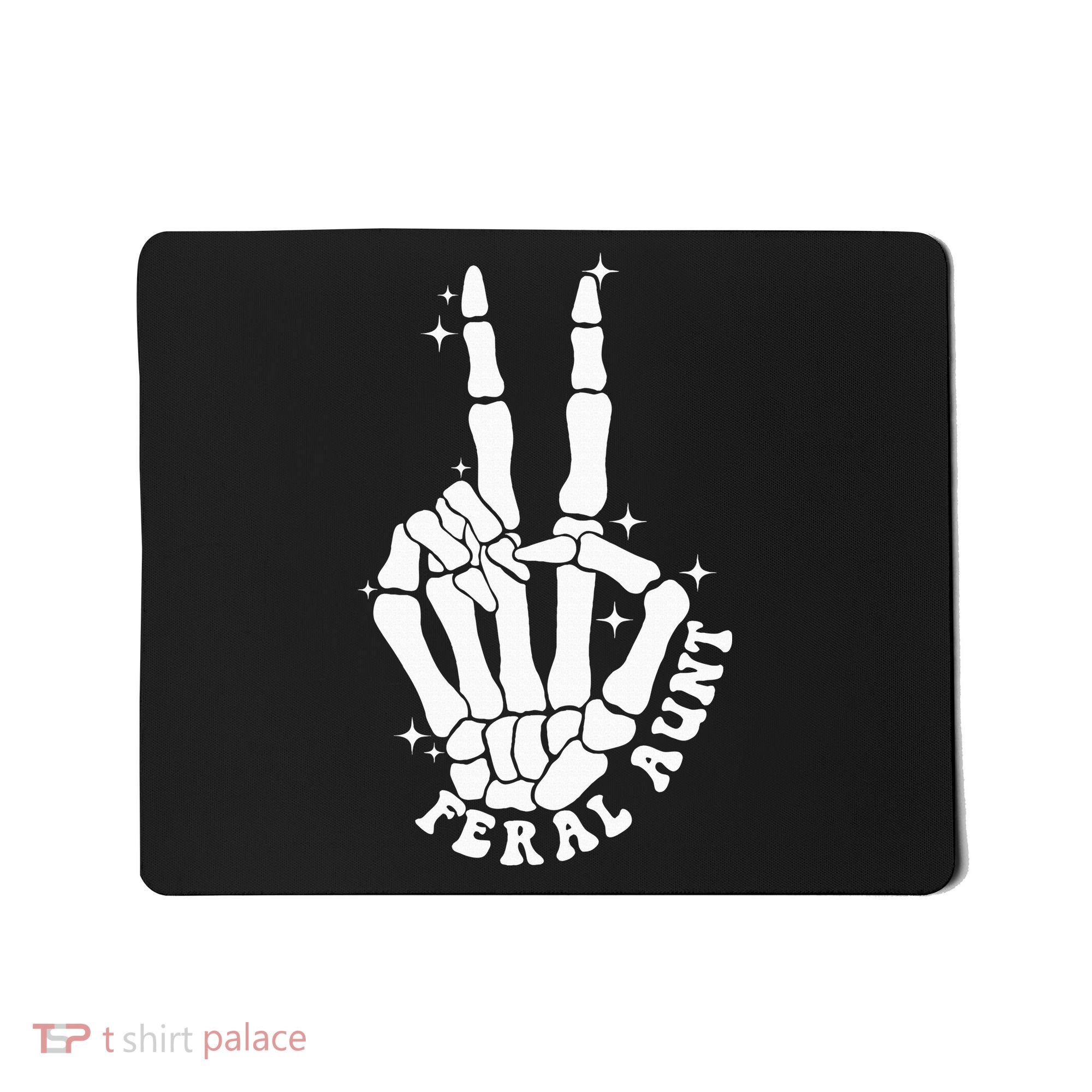 Punk Rock Mom Mother's Day Peace Skeleton Hand Feral Aunt Mousepad
