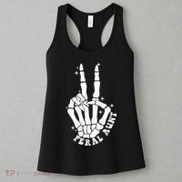 Punk Rock Mom Mother's Day Peace Skeleton Hand Feral Aunt Women's Tank Top thumb 3