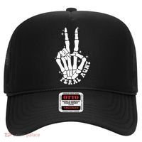 Punk Rock Mom Mother's Day Peace Skeleton Hand Feral Aunt Hat thumb 0