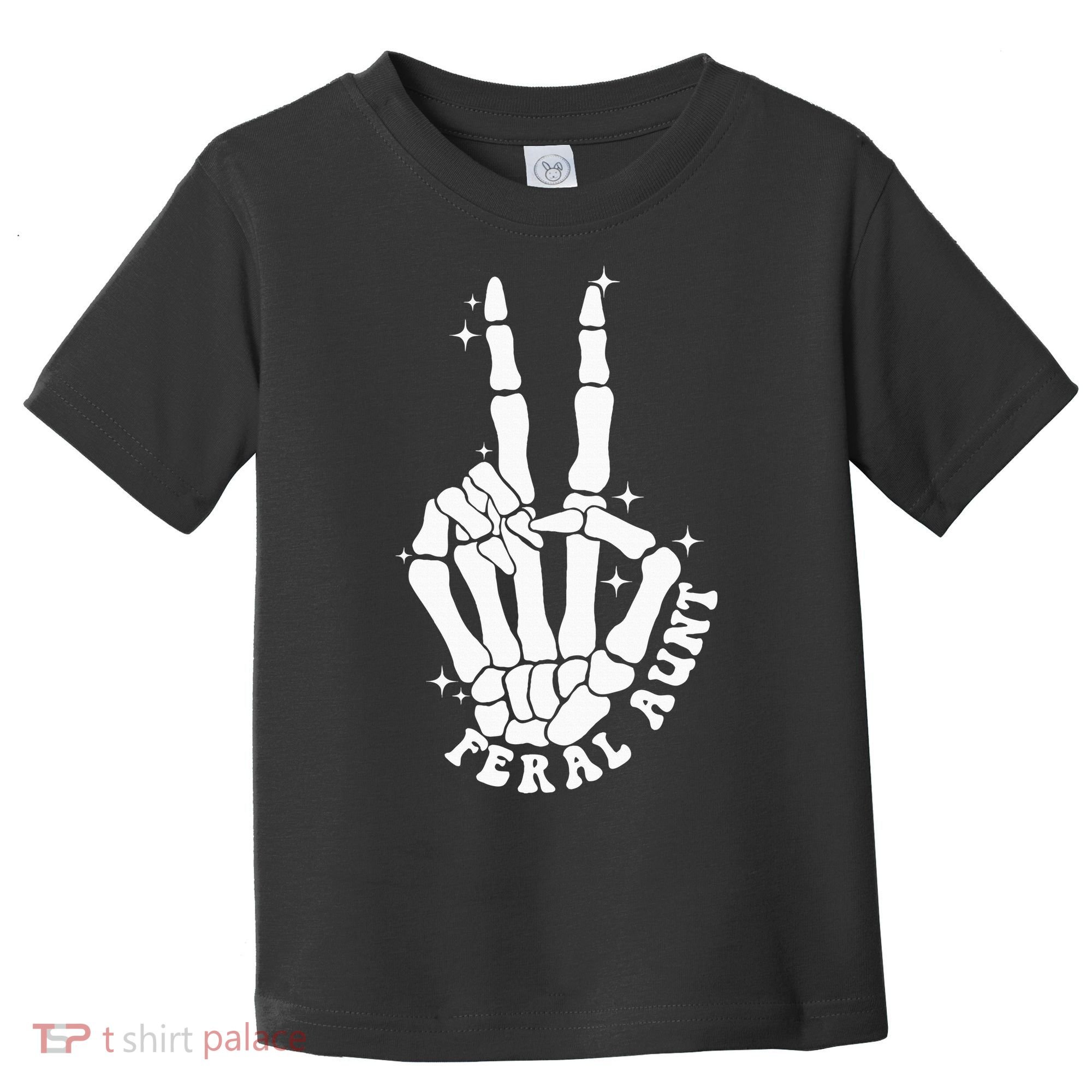Punk Rock Mom Mother's Day Peace Skeleton Hand Feral Aunt Toddler T-Shirt
