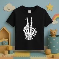 Punk Rock Mom Mother's Day Peace Skeleton Hand Feral Aunt Toddler T-Shirt thumb 3