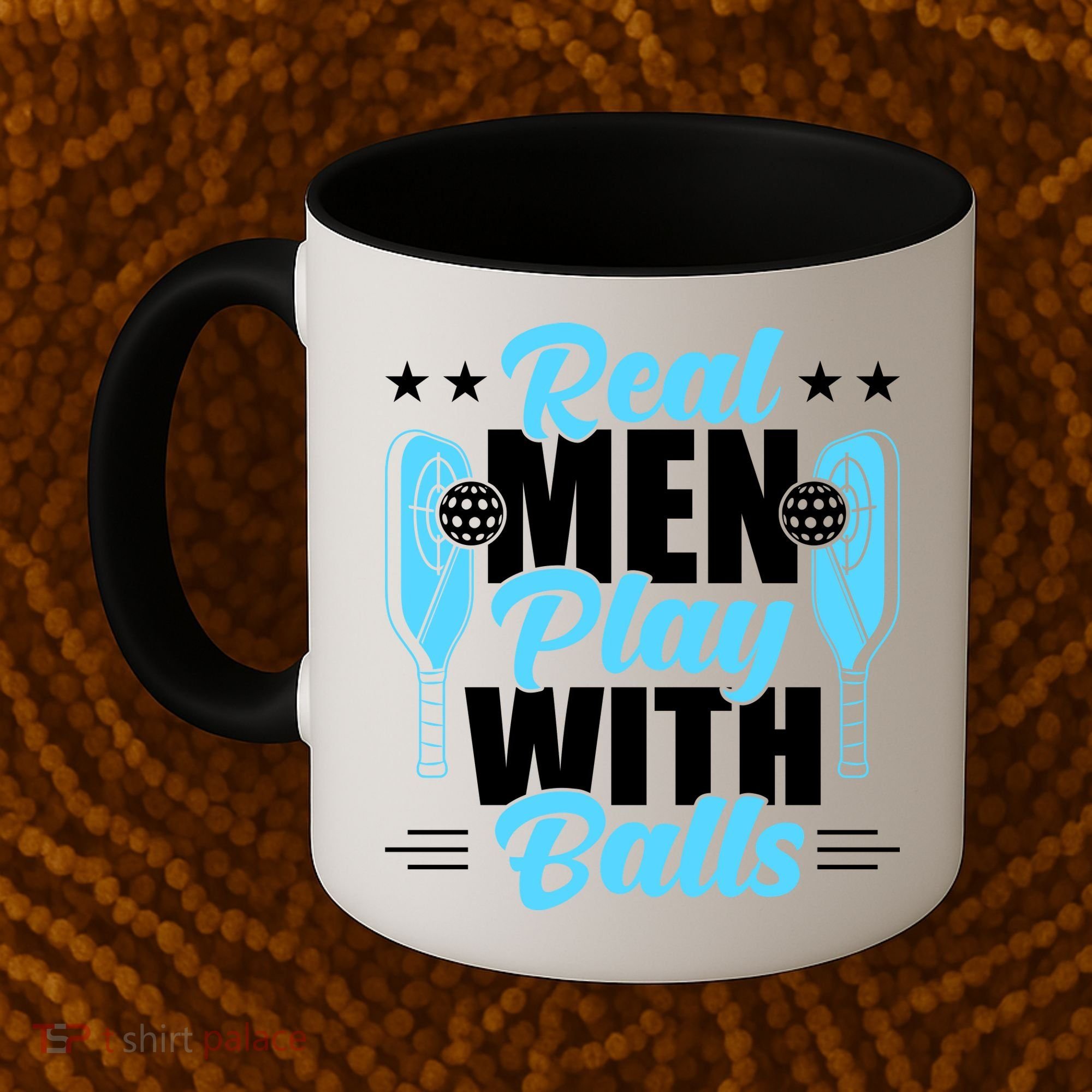 Pickleball Real Men Play With Pickle Balls Funny Humor Coffee Mug