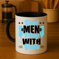 Pickleball Real Men Play With Pickle Balls Funny Humor Coffee Mug thumb 4