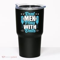 Pickleball Real Men Play With Pickle Balls Funny Humor Tumbler thumb 0