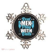 Pickleball Real Men Play With Pickle Balls Funny Humor Ornament thumb 0