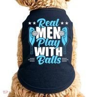 Pickleball Real Men Play With Pickle Balls Funny Humor Doggie Tank thumb 0