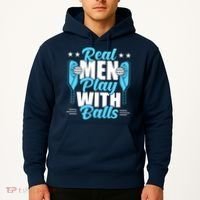 Pickleball Real Men Play With Pickle Balls Funny Humor Hoodie thumb 2