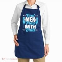 Pickleball Real Men Play With Pickle Balls Funny Humor Apron thumb 2