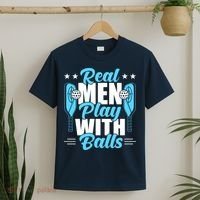 Pickleball Real Men Play With Pickle Balls Funny Humor T-Shirt thumb 2