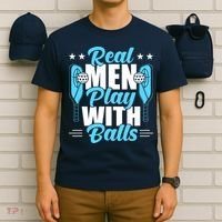 Pickleball Real Men Play With Pickle Balls Funny Humor T-Shirt thumb 6