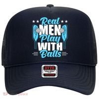 Pickleball Real Men Play With Pickle Balls Funny Humor Hat thumb 0