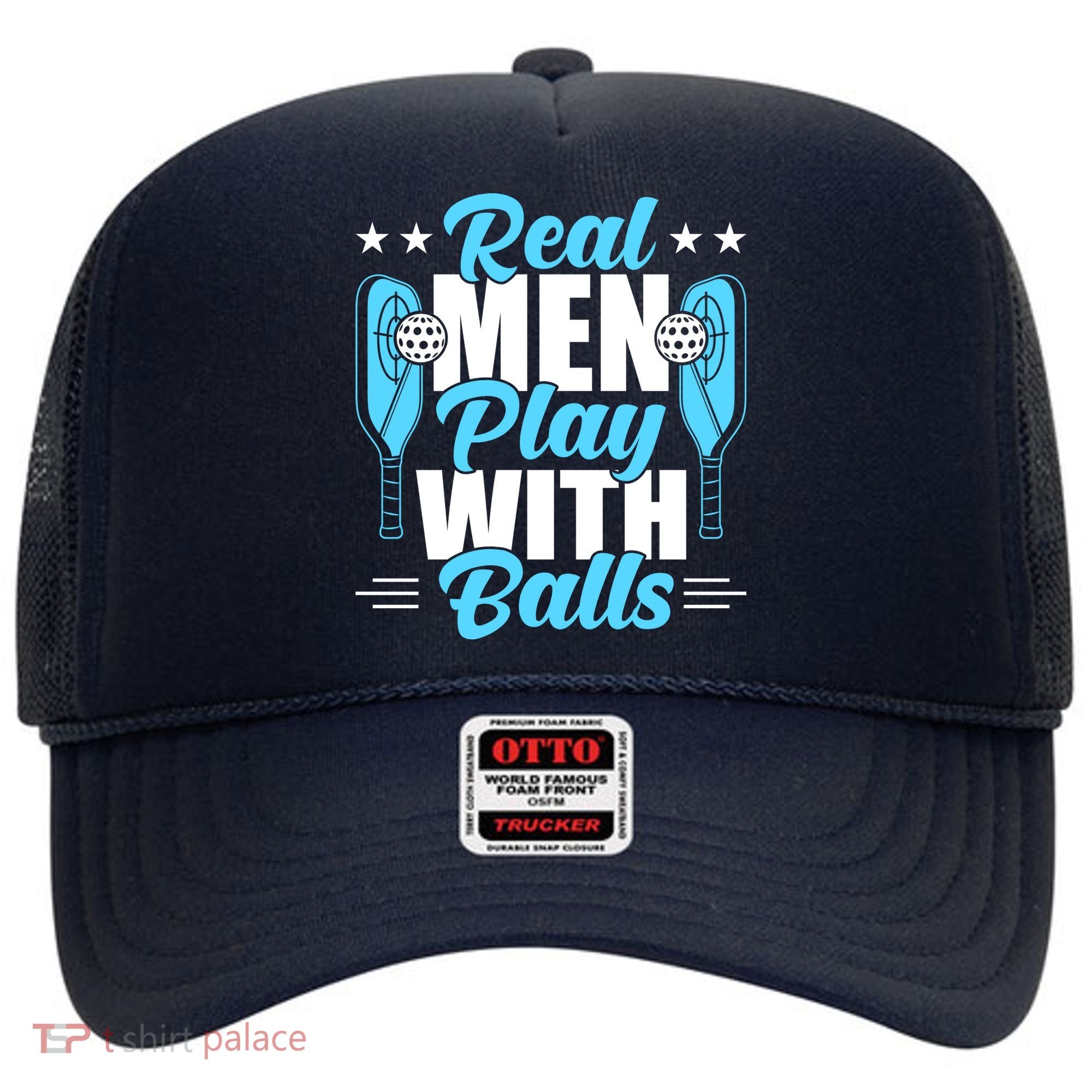 Pickleball Real Men Play With Pickle Balls Funny Humor Hat