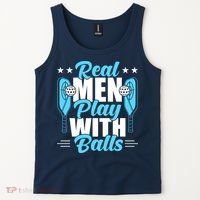 Pickleball Real Men Play With Pickle Balls Funny Humor Tank Top thumb 2