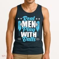 Pickleball Real Men Play With Pickle Balls Funny Humor Tank Top thumb 3