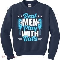 Pickleball Real Men Play With Pickle Balls Funny Humor Kids Sweatshirt thumb 0