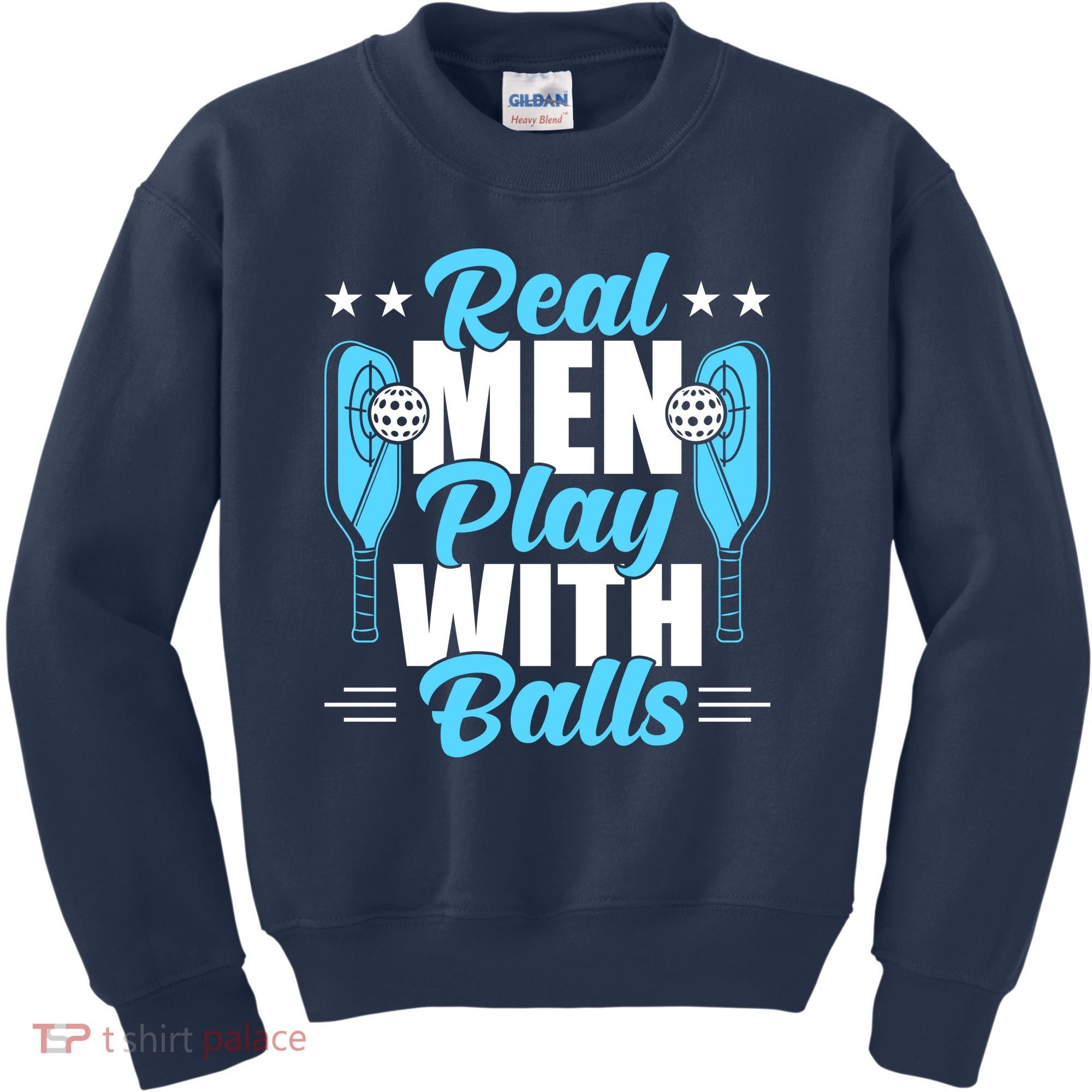 Pickleball Real Men Play With Pickle Balls Funny Humor Kids Sweatshirt