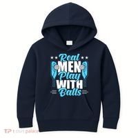 Pickleball Real Men Play With Pickle Balls Funny Humor Kids Hoodie thumb 0