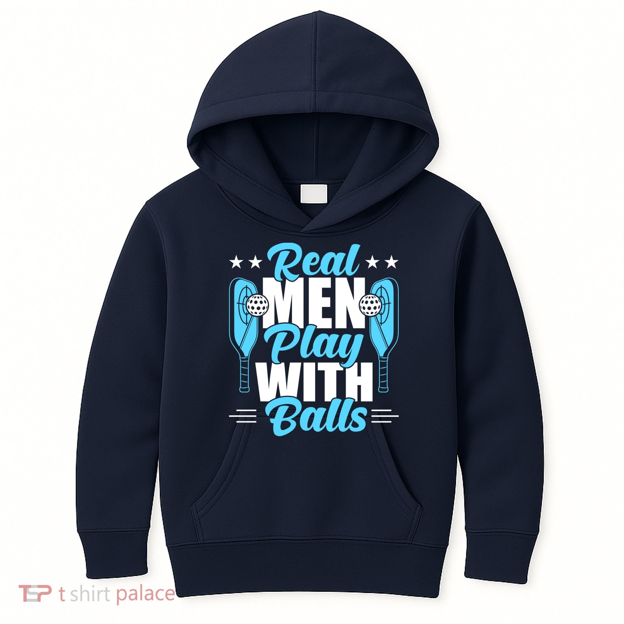 Pickleball Real Men Play With Pickle Balls Funny Humor Kids Hoodie