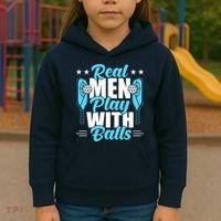 Pickleball Real Men Play With Pickle Balls Funny Humor Kids Hoodie thumb 3