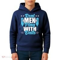 Pickleball Real Men Play With Pickle Balls Funny Humor Kids Hoodie thumb 4