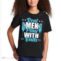 Pickleball Real Men Play With Pickle Balls Funny Humor Kids T-Shirt thumb 2