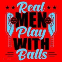 Pickleball Real Men Play With Pickle Balls Funny Humor Santa Hat thumb 1