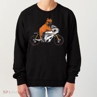 Pitbull Riding Motorcycle Funny Pit Bull Biker Pittie Dog Women's Sweatshirt thumb 0