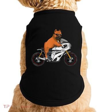 Pitbull Riding Motorcycle Funny Pit Bull Biker Pittie Dog Doggie Tank