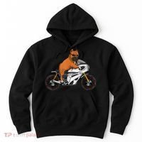 Pitbull Riding Motorcycle Funny Pit Bull Biker Pittie Dog Hoodie thumb 0