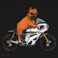 Pitbull Riding Motorcycle Funny Pit Bull Biker Pittie Dog Pajama Set thumb 2