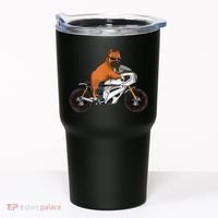 Pitbull Riding Motorcycle Funny Pit Bull Biker Pittie Dog Tumbler thumb 0