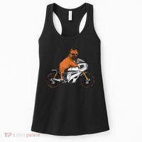 Pitbull Riding Motorcycle Funny Pit Bull Biker Pittie Dog Women's Tank Top thumb 0