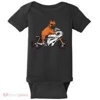 Pitbull Riding Motorcycle Funny Pit Bull Biker Pittie Dog Baby Bodysuit thumb 0
