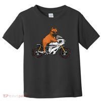 Pitbull Riding Motorcycle Funny Pit Bull Biker Pittie Dog Toddler T-Shirt thumb 0