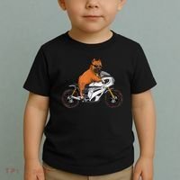 Pitbull Riding Motorcycle Funny Pit Bull Biker Pittie Dog Toddler T-Shirt thumb 2