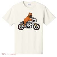 Pitbull Riding Motorcycle Funny Pit Bull Biker Pittie Dog T-Shirt thumb 0