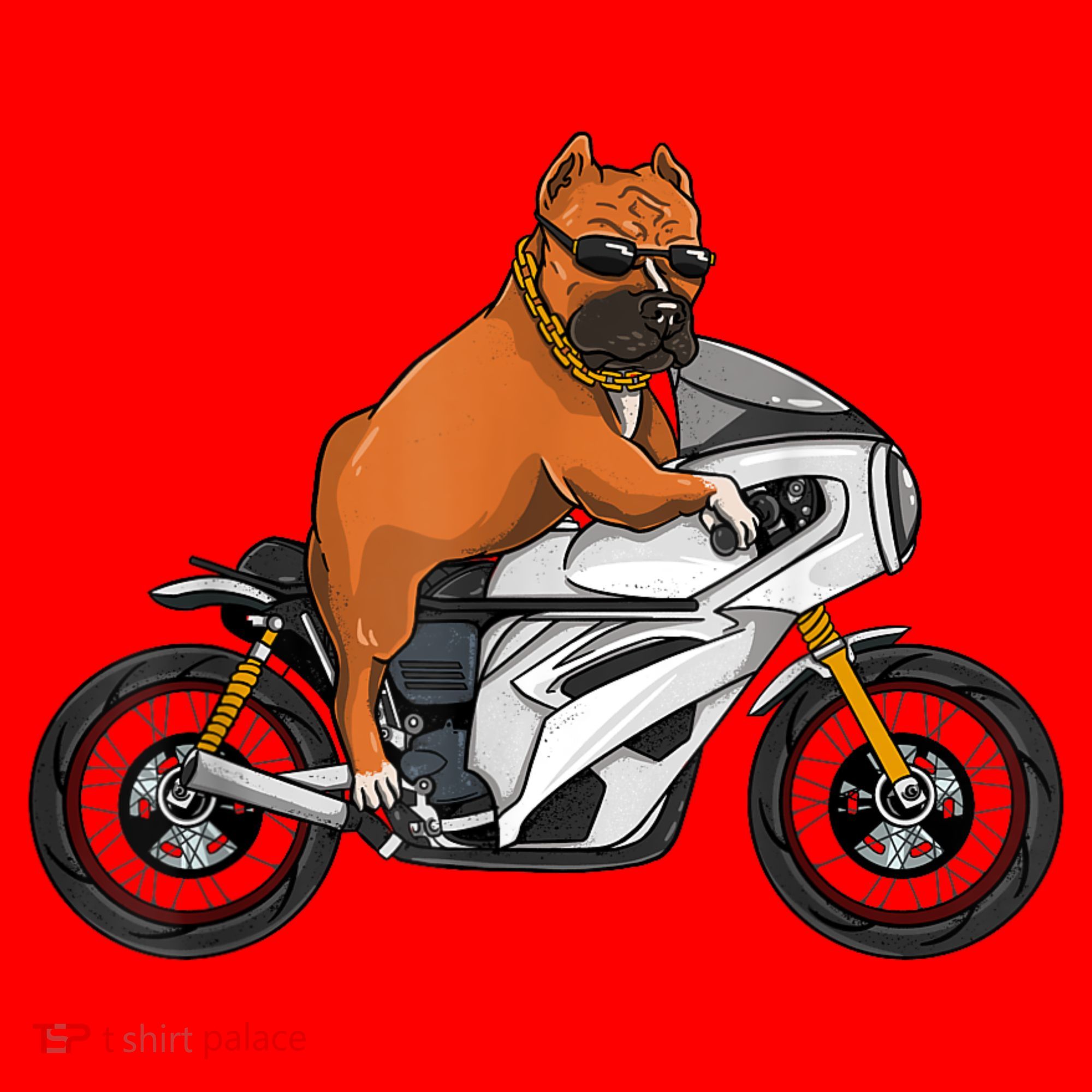 Pitbull Riding Motorcycle Funny Pit Bull Biker Pittie Dog Santa Hat