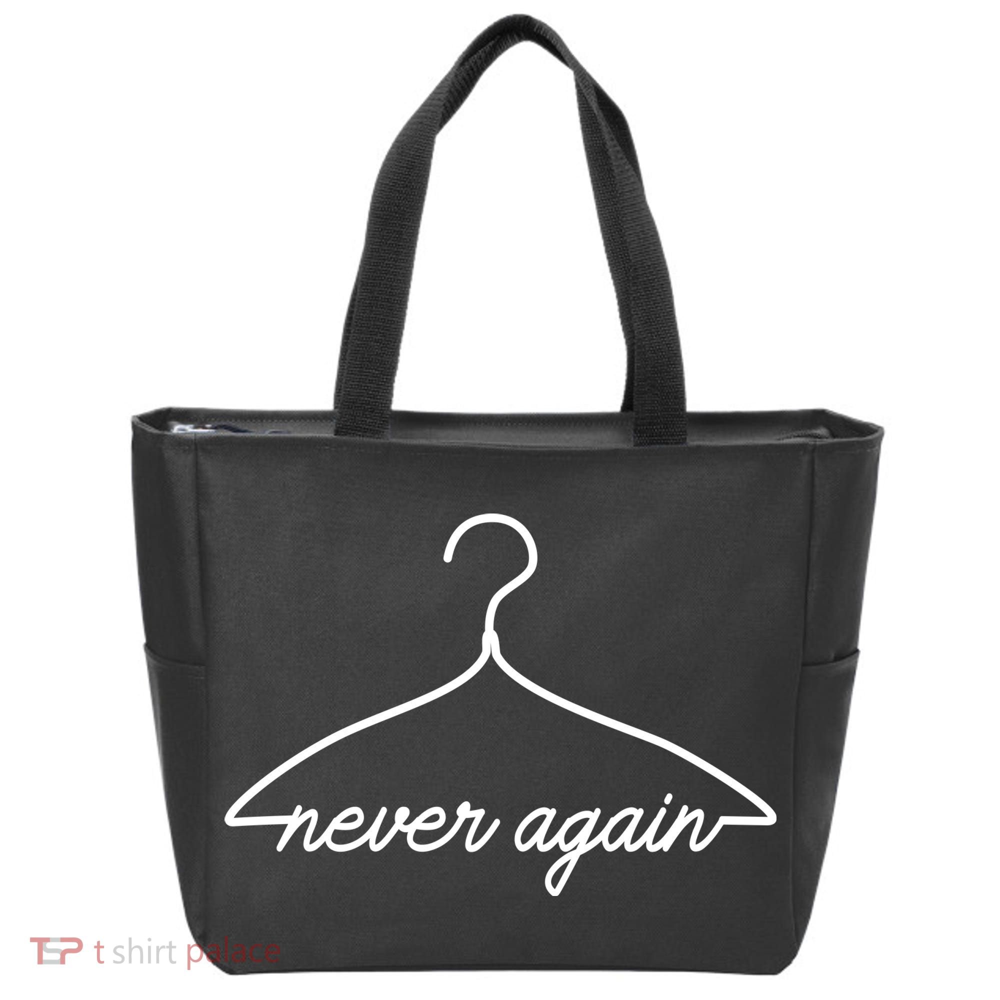 Pro Roe Never Again Wire Hanger Tote Bag