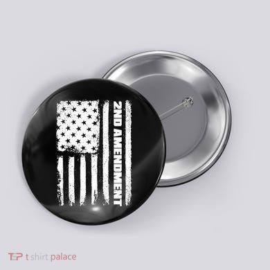 Pro 2nd Amendment American Flag Button