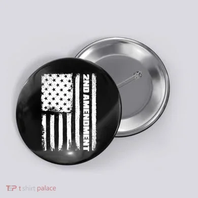 Pro 2nd Amendment American Flag Button