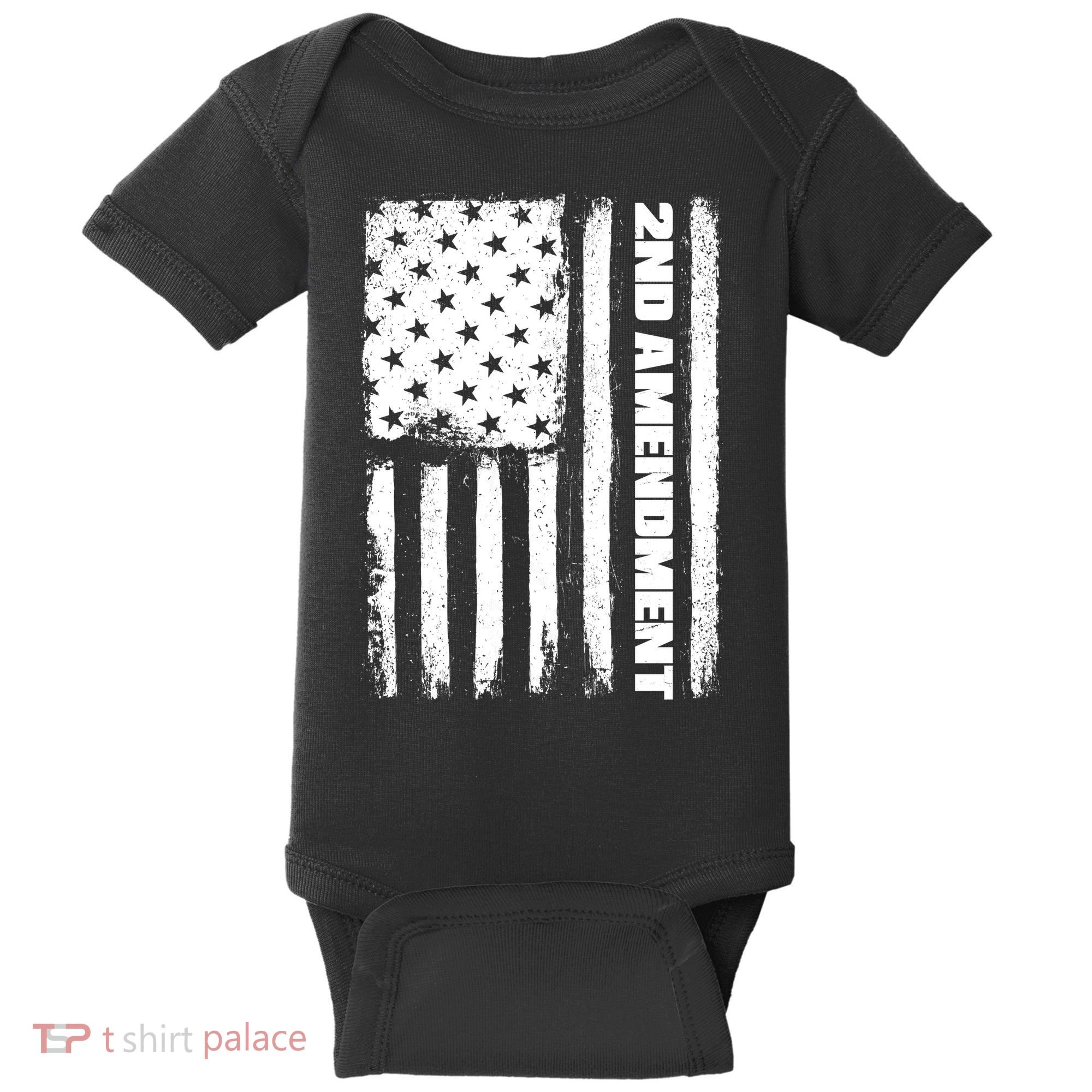 Pro 2nd Amendment American Flag Baby Bodysuit