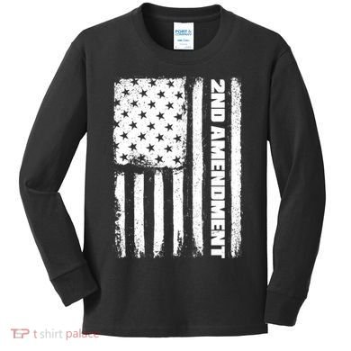 Pro 2nd Amendment American Flag Kids Long Sleeve Shirt