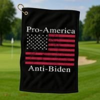 Pro-America Anti-Biden Golf Towel thumb 1