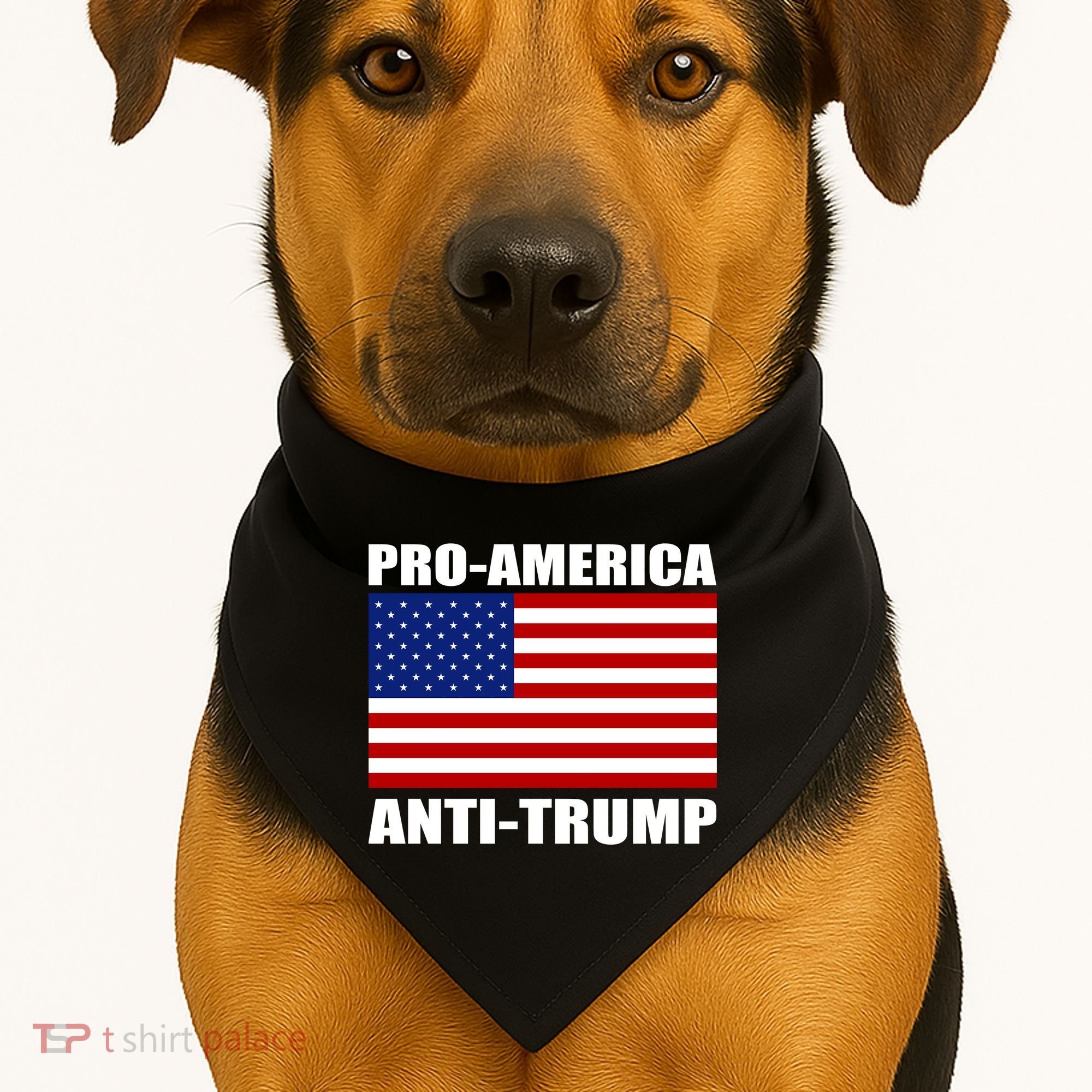 Pro America Anti Trump USA-Made Doggie Bandana